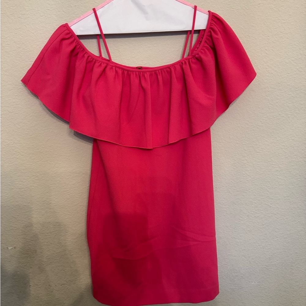 Trina Turk Vibrant Pink Ruffle Mini Dress